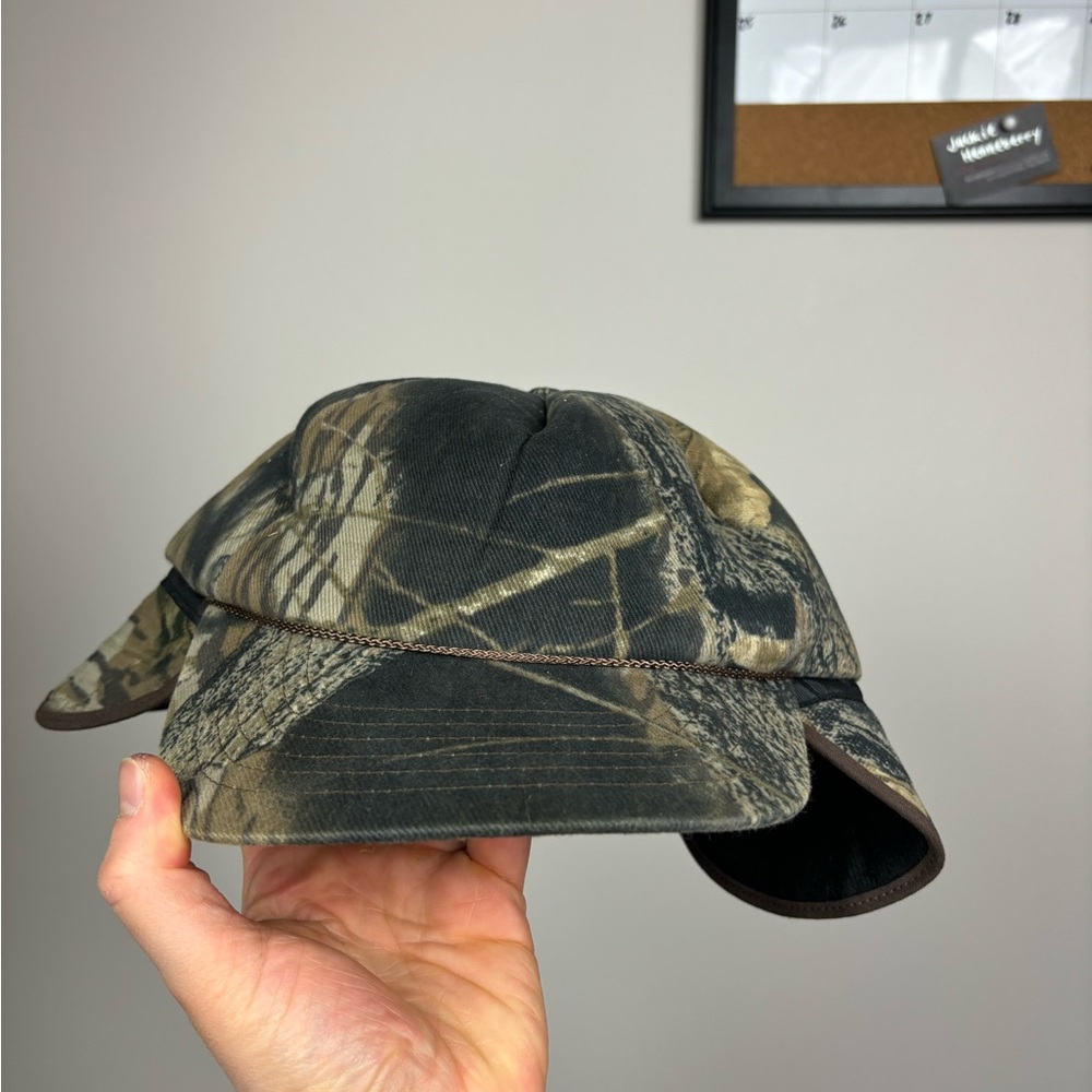 Vintage realtree camo mossy oak‎ snapback cap with ear flaps warm